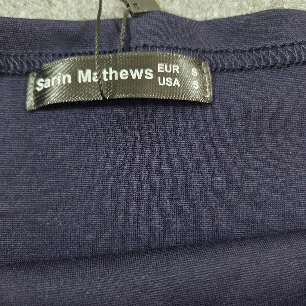 Sarin Mathews Navy Off Shoulder High Low Fit Flare Cocktail Dress Small NWT - Picture 3 of 7